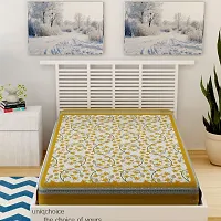 Designer Yellow Cotton Printed Single Bedsheet-thumb1