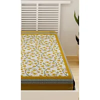 Designer Yellow Cotton Printed Single Bedsheet-thumb3