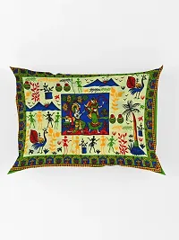 Designer Green Cotton Printed Single Bedsheet With Pillow Cover-thumb4
