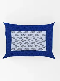 Designer Blue Cotton Printed Single Bedsheet With Pillow Cover-thumb4