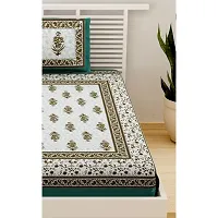 Designer Green Cotton Printed Single Bedsheet With Pillow Cover-thumb3