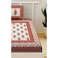 Designer Brown Cotton Printed Single Bedsheet With Pillow Cover-thumb3