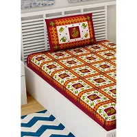 Designer Maroon  Cotton Printed Single Bedsheet With Pillow Cover-thumb2