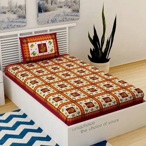 Cotton Printed Single Bedsheet 87*60 Inch