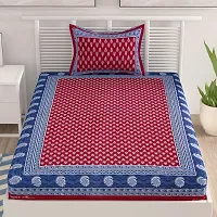 Designer Maroon Cotton Printed Single Bedsheet With Pillow Cover-thumb1