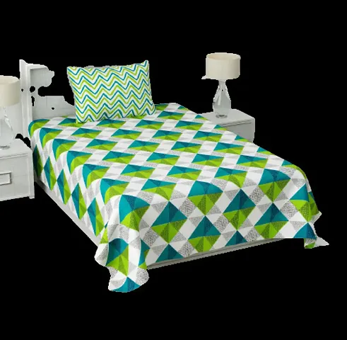 Printed Cotton Single Bedsheet with 1 Pillow Cover