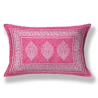 Designer Pink Cotton Printed Single Bedsheet With Pillow Cover-thumb3