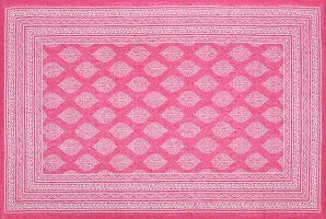 Designer Pink Cotton Printed Single Bedsheet With Pillow Cover-thumb1