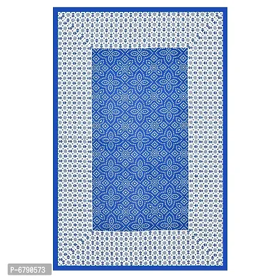 Designer Blue Cotton Printed Single Bedsheet With Pillow Cover-thumb3