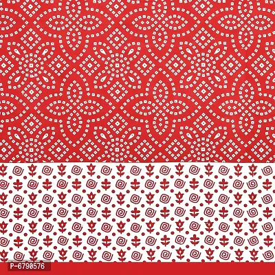 Designer Red Cotton Printed Single Bedsheet With Pillow Cover-thumb3