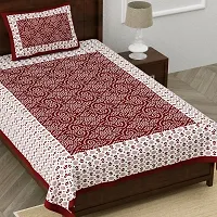 Designer Maroon  Cotton Printed Single Bedsheet With Pillow Cover-thumb1