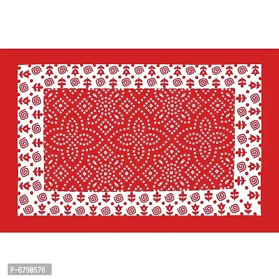 Designer Red Cotton Printed Single Bedsheet With Pillow Cover-thumb5