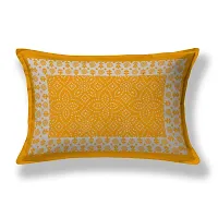 Designer Yellow Cotton Printed Single Bedsheet With Pillow Cover-thumb4