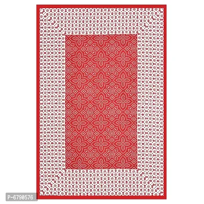 Designer Red Cotton Printed Single Bedsheet With Pillow Cover-thumb4