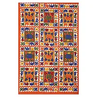 Designer Orange  Cotton Printed Single Bedsheet With Pillow Cover-thumb1