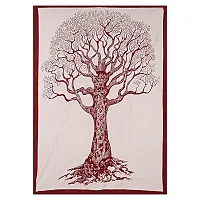 Designer Maroon Cotton Printed Single Bedsheet With Pillow Cover-thumb1