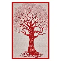 Designer Red Cotton Printed Single Bedsheet With Pillow Cover-thumb3