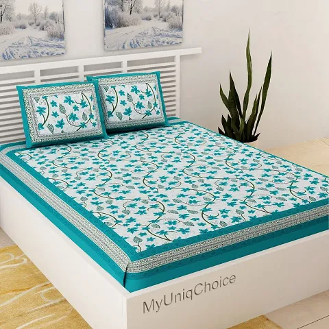 (93*84 Inch) Printed Double Bedsheets With 2 Pillow Covers