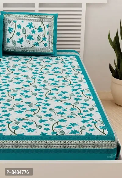 Trendy Cotton Double BedSheet With 2 Pillow Cover-thumb4