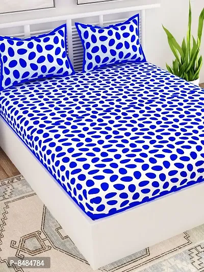 Trendy Cotton Double BedSheet With 2 Pillow Cover-thumb3