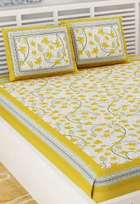 Trendy Cotton Double BedSheet With 2 Pillow Cover-thumb2