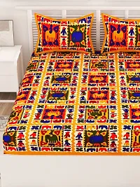 Trendy Cotton Double BedSheet With 2 Pillow Cover-thumb3