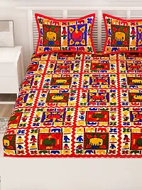 Trendy Cotton Double BedSheet With 2 Pillow Cover-thumb3