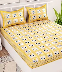 Trendy Cotton Double BedSheet With 2 Pillow Cover-thumb2