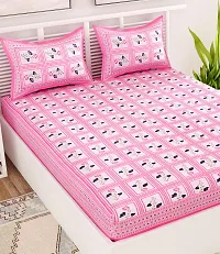 Trendy Cotton Double BedSheet With 2 Pillow Cover-thumb2