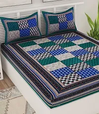 Trendy Cotton Double BedSheet With 2 Pillow Cover-thumb2