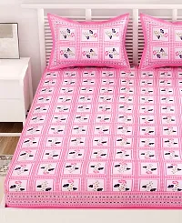 Trendy Cotton Double BedSheet With 2 Pillow Cover-thumb3