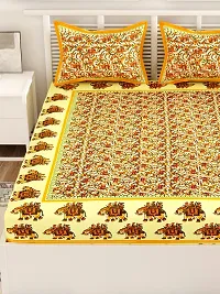 Trendy Cotton Double BedSheet With 2 Pillow Cover-thumb3