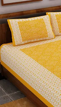 Trendy Cotton Double BedSheet With 2 Pillow Cover-thumb2