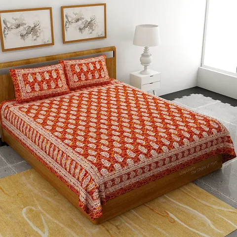 (93*84 Inch) Printed Double Bedsheets With 2 Pillow Covers