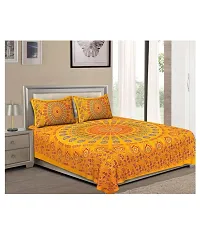 Trendy Cotton Double BedSheet With 2 Pillow Cover-thumb1