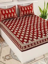 Trendy Cotton Double BedSheet With 2 Pillow Cover-thumb2