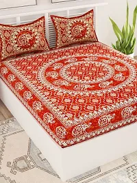 Trendy Cotton Double BedSheet With 2 Pillow Cover-thumb2