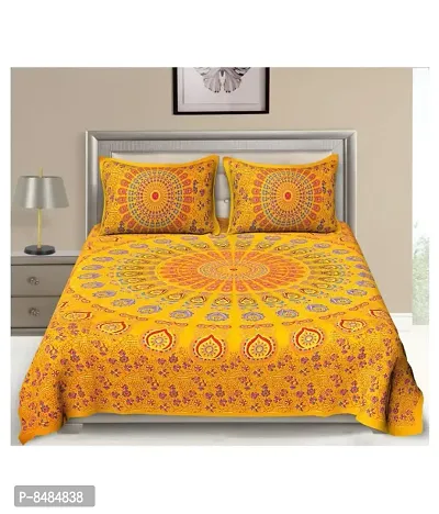 Trendy Cotton Double BedSheet With 2 Pillow Cover-thumb0