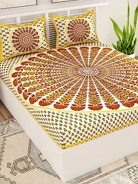 Trendy Cotton Double BedSheet With 2 Pillow Cover-thumb2