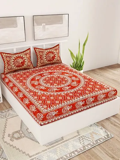 (93*84 Inch) Jaipuri Printed Double Bedsheets
