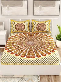 Trendy Cotton Double BedSheet With 2 Pillow Cover-thumb1