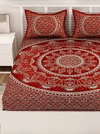 Trendy Cotton Double BedSheet With 2 Pillow Cover-thumb3