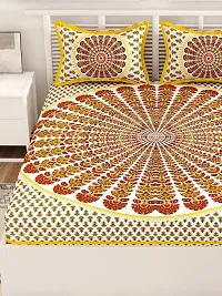 Trendy Cotton Double BedSheet With 2 Pillow Cover-thumb3