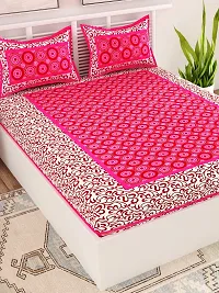 Trendy Cotton Double BedSheet With 2 Pillow Cover-thumb2