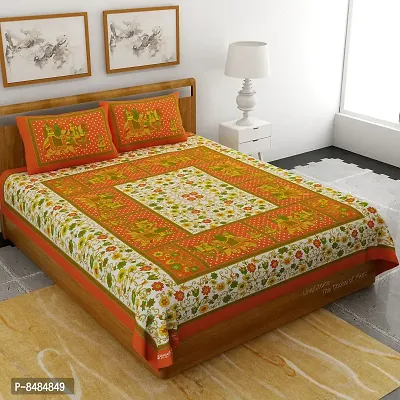 Trendy Cotton Double BedSheet With 2 Pillow Cover