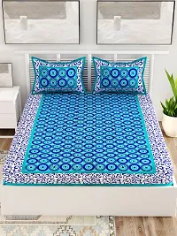 Trendy Cotton Double BedSheet With 2 Pillow Cover-thumb1