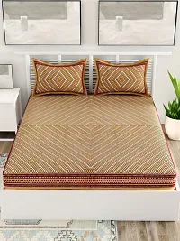 Trendy Cotton Double BedSheet With 2 Pillow Cover-thumb1