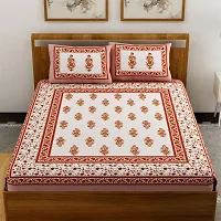 Trendy Cotton Double BedSheet With 2 Pillow Cover-thumb1