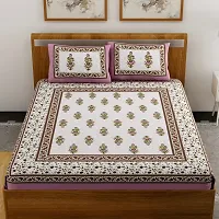 Trendy Cotton Double BedSheet With 2 Pillow Cover-thumb1