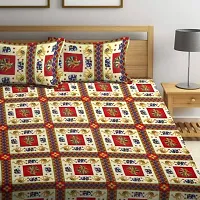 Trendy Cotton Double BedSheet With 2 Pillow Cover-thumb1